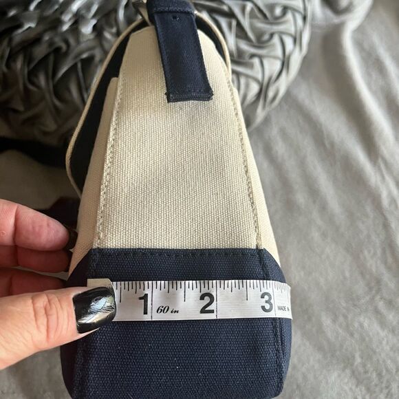 Etienne Aigner Fanvy Navy & Off-white Canvas Shoulder Handbag - Picture 11 of 11